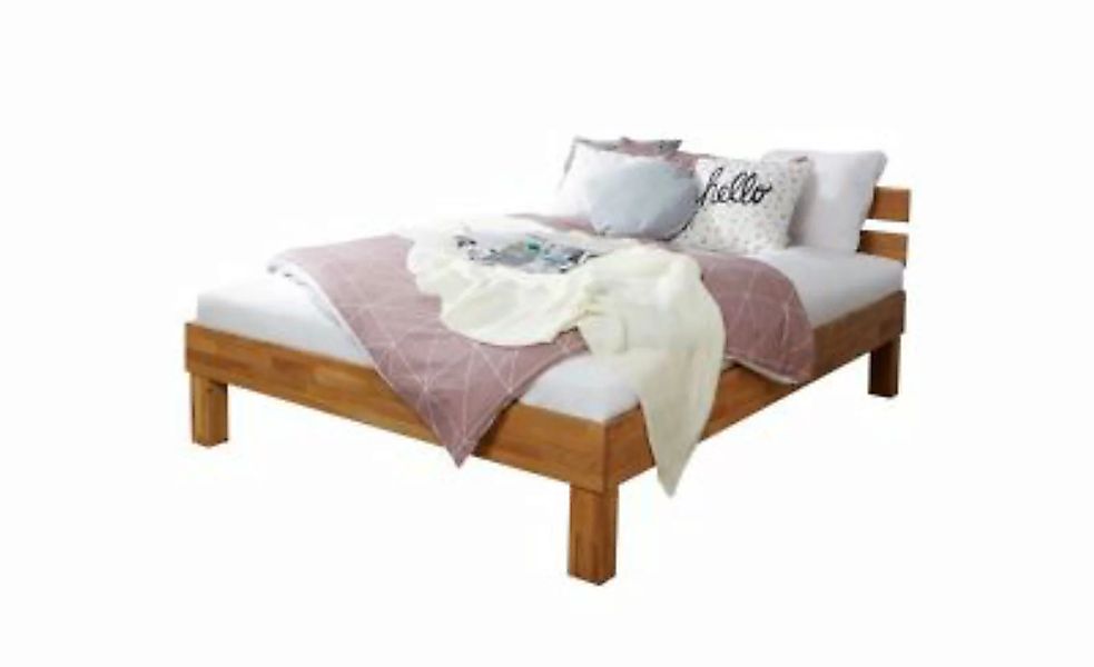 TICAA "Eiche Bett ""Luis"" massiv Einzelbett Futonbett Doppelbett 90 x 200 günstig online kaufen