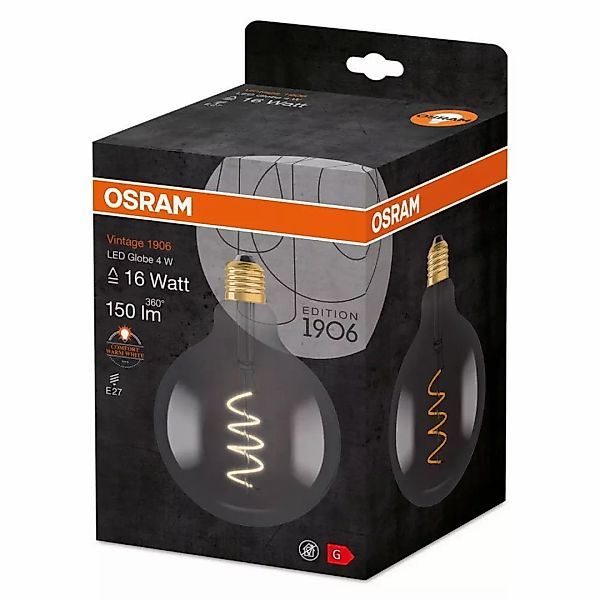 OSRAM LED Filament Lampe ersetzt 16W E27 Globe - G125 4W 150lm 1800K Einerp günstig online kaufen