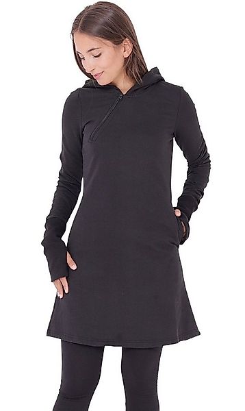 PUREWONDER Sweatkleid Sweat-Kleid mit Kapuze Einfarbig dr17 Schwarz L mit K günstig online kaufen