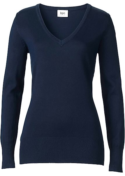 Feinstrick-Pullover mit V-Ausschnitt günstig online kaufen
