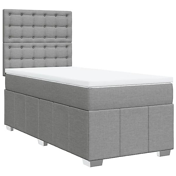 vidaXL Boxspringbett mit Matratze Hellgrau 80x200 cm Stoff 3293809 günstig online kaufen