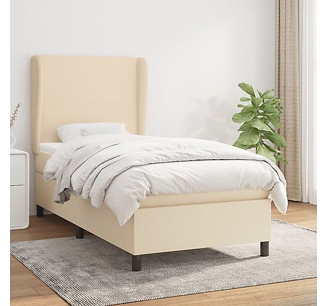 vidaXL Boxspringbett mit Matratze Creme 80x200 cm Stoff1393463 günstig online kaufen