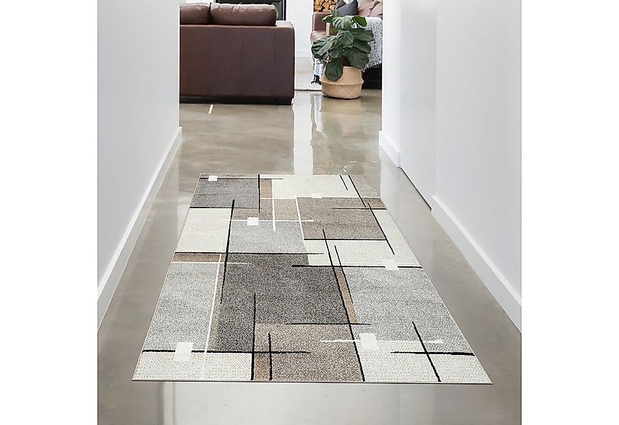 Carpetia Teppich Moderner Teppich mit geometrischem Muster – Beige, Grau & günstig online kaufen