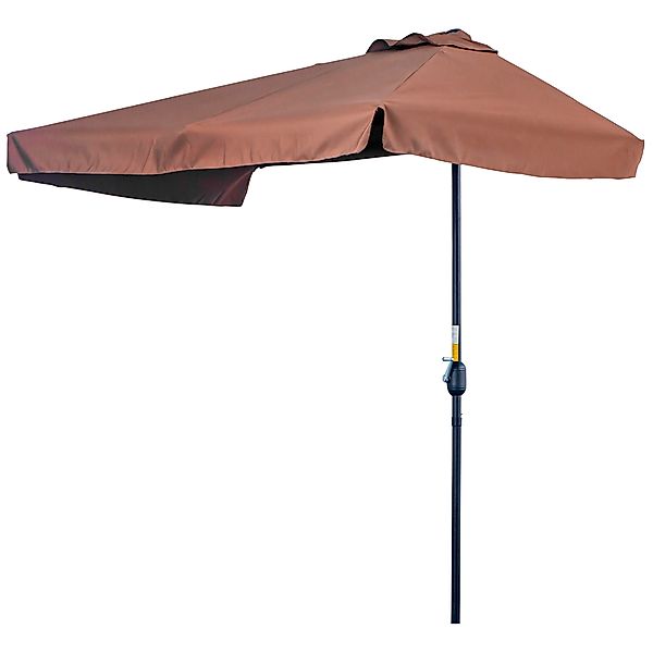 Outsunny Halb Sonnenschirm - Sonnenschirm für Balkon 5 Metallstreben dim. 2 günstig online kaufen