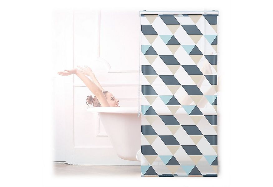 relaxdays Duschrollo mit geometrischem Desig Breite 80 cm, 80x240cm günstig online kaufen