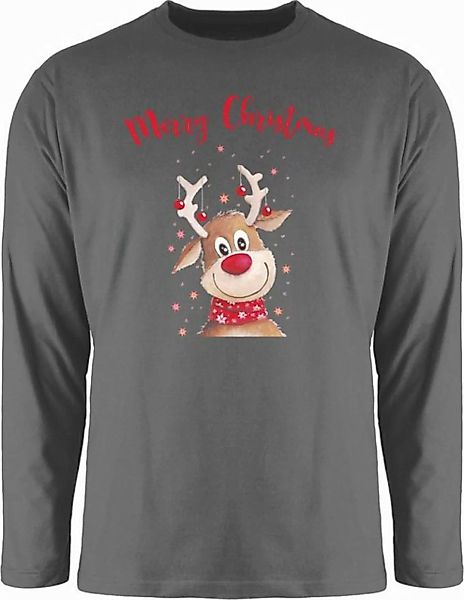 Shirtracer Rundhalsshirt Merry Christmas Rentier I Elch Weihachten Kleidung günstig online kaufen