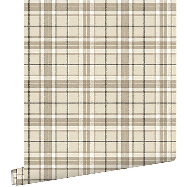 ESTAhome Tapete Karomuster Beige und Braun 53 cm x 10.05 m günstig online kaufen