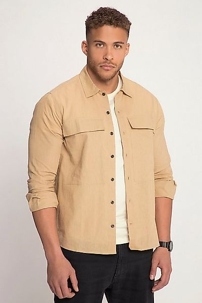 STHUGE Businesshemd Hemd Overshirt Leinenmix Langarm Kentkragen günstig online kaufen