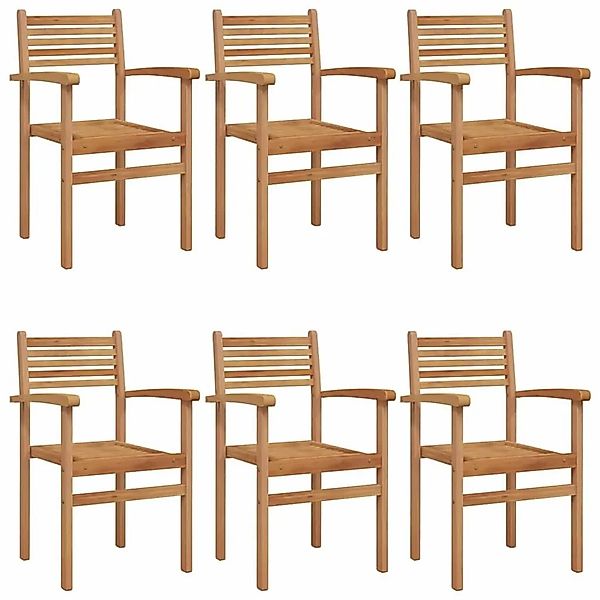 vidaXL Stuhl 6 Stk Braun 56 x 55 x 90,5 cm Massivholz Teak 3375764 günstig online kaufen