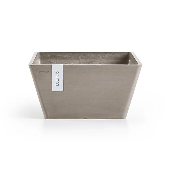 Ecopots Pflanzschale Berlin Quadratisch Braungrau 25 cm x 12,8 cm günstig online kaufen