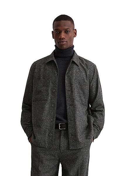 Marc O'Polo Hemdjacke Overshirt aus Woll-Mix, lockere Form, melierte Strukt günstig online kaufen