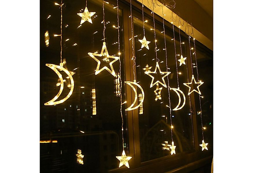 MUPOO LED-Lichterkette 120 LED Lichtervorhang Ramadan Eid Islam Fest Deko l günstig online kaufen