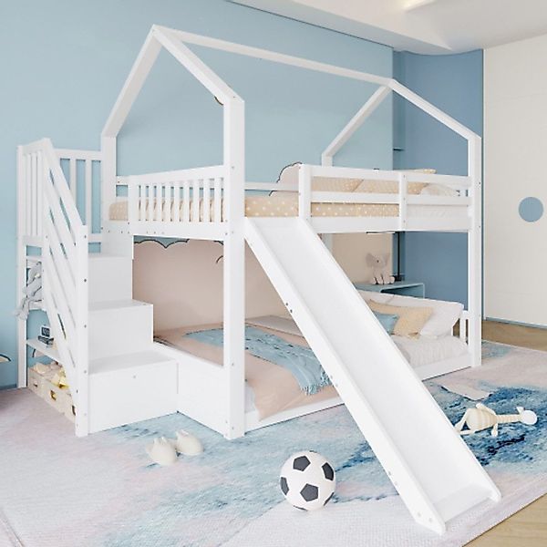 Ulife Hausbett mit Stauraum Treppe, Rutsche, günstig online kaufen