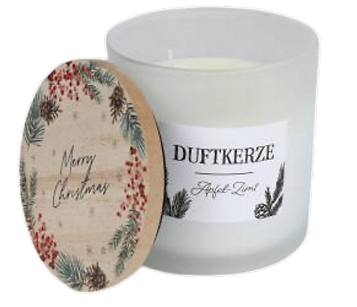 BURI Tafelkerze Duftkerze im Glas Apfel-Zimt Holzdeckel Raumdüfte Innendeko günstig online kaufen