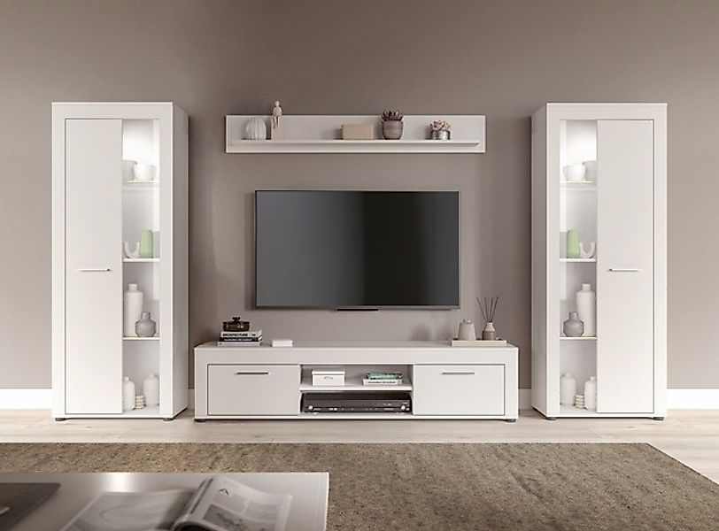 INOSIGN Wohnwand »Aosta, Breite 310cm, best. aus: 2x Vitrine, Lowboard, Wan günstig online kaufen