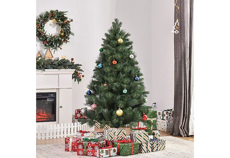HOMCOM Künstlicher Weihnachtsbaum 180 cm, mit 375 Spitzen, Metallständer, r günstig online kaufen