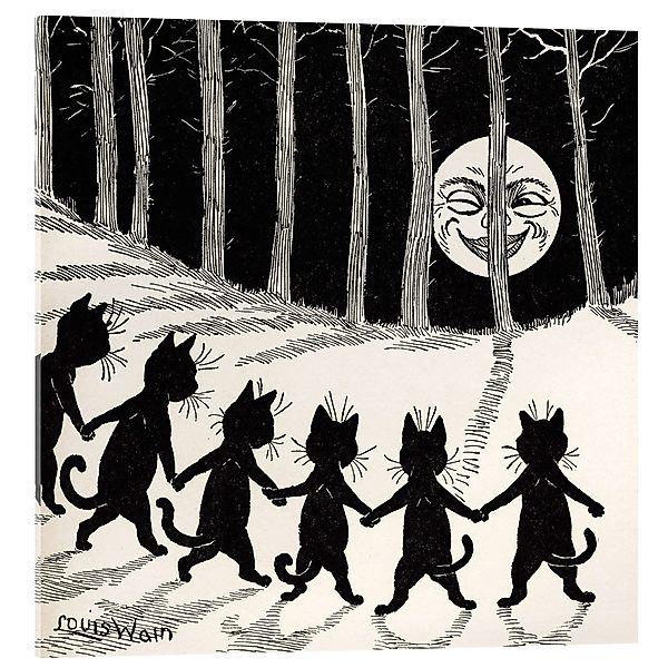 Posterlounge Wandbild Katzen bei Vollmond, Louis günstig online kaufen