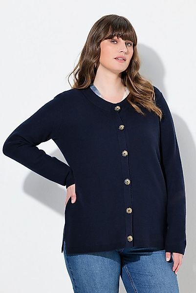 Ulla Popken Strickjacke Strickjacke Waffelstruktur Stehkragen Biobaumwolle günstig online kaufen