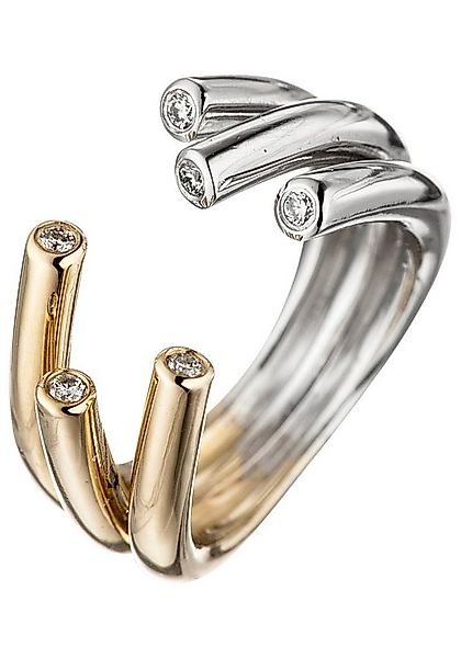 JOBO Diamantring, 585 Gold bicolor mit 6 Diamanten günstig online kaufen