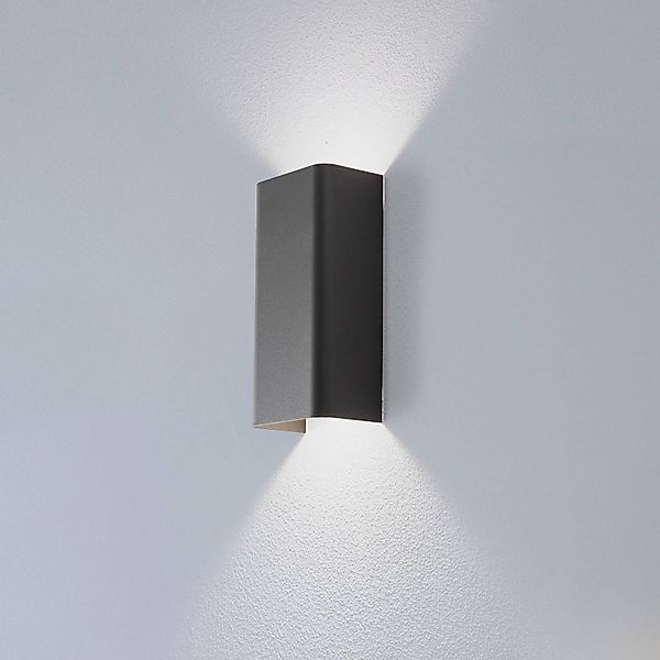 Wandleuchte Bergen, dunkelgrau, Metall, 23 cm hoch, GU10 günstig online kaufen