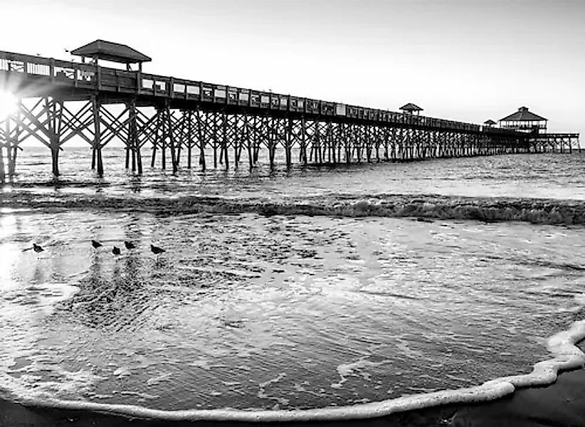 Papermoon Fototapete »Strand Schwarz & Weiß« günstig online kaufen