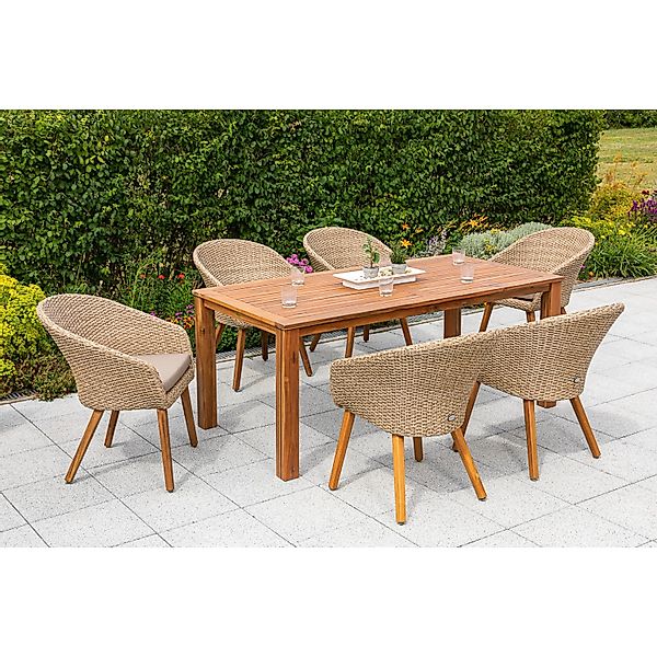 MERXX Garten-Essgruppe Arrone, (7-tlg), 6 Sessel günstig online kaufen
