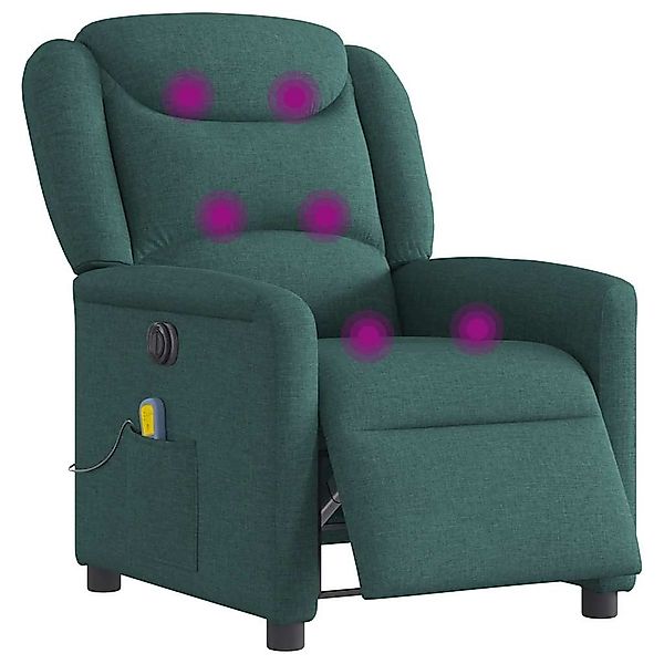 vidaXL Sessel Massagesessel Elektrisch Dunkelgrün Stoff günstig online kaufen