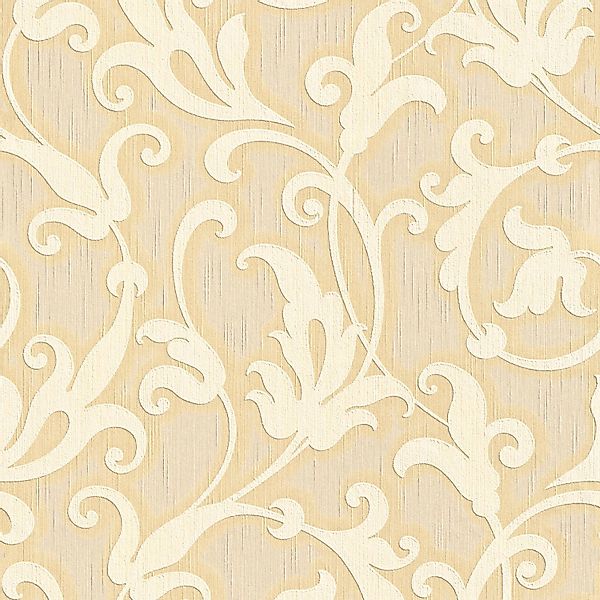 PROFHOME 954902-GU Textiloptik Tapete Barock Matt Gelb Gold 0,53 m x 10,05 günstig online kaufen