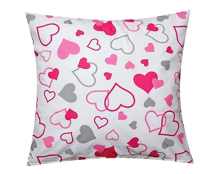 Heubergshop Kissenbezug, (1 Stück), 40x40cm Herzen 100% Baumwolle Kissenhül günstig online kaufen