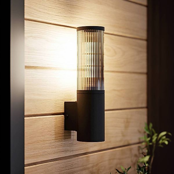 Außenwandleuchte Salle, Höhe 31 cm, schwarz, Aluminium günstig online kaufen