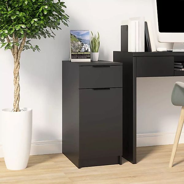 vidaXL Aktenschrank Büroschrank Schwarz 33,5x50x75 cm Spanplatte günstig online kaufen