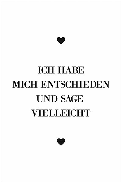 queence Acrylglasbild »Spruch« Herz   Herzbilder   Herzen   Schwarz-Weiß günstig online kaufen