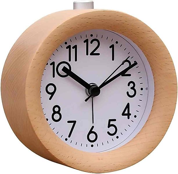 POPOLIC Wecker Wecker Analog Ohne Ticken, Wecker Holz mit Snooze, Holzwecke günstig online kaufen