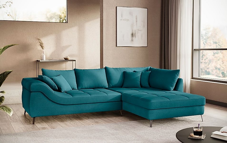 Mr. Couch Ecksofa "Portofino L-Form", 4 Bezugsqualitäten, 13,5 cm hohe Meta günstig online kaufen