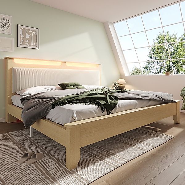 Flieks Holzbett, Doppelbett Holzbett 180×200cm mit günstig online kaufen