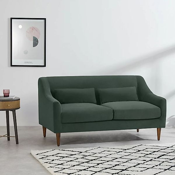 Herton 2-Sitzer Sofa, Samt in Herbstgruen - MADE.com günstig online kaufen