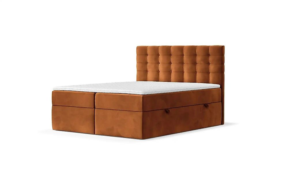 Boxspringbett mit Stauraum   ¦ orange ¦ Maße (cm): B: 122 H: 120 Betten > K günstig online kaufen