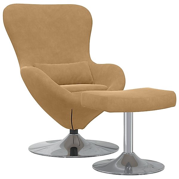 vidaXL Sessel Ei-Stuhl mit Fußhocker Braun günstig online kaufen