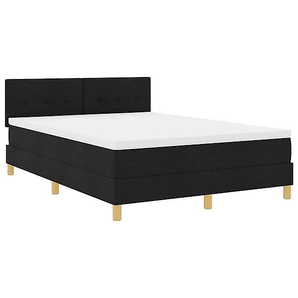 vidaXL LED Boxspringbett mit Matratze Schwarz 160 x 200 cm Stoff 3342452 günstig online kaufen