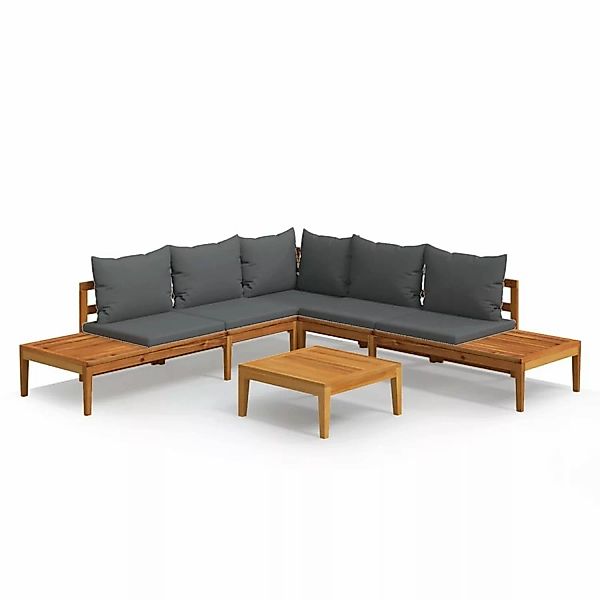 Vidaxl 4-tlg. Garten-lounge-set Mit Dunkelgrauen Kissen Akazienholz günstig online kaufen