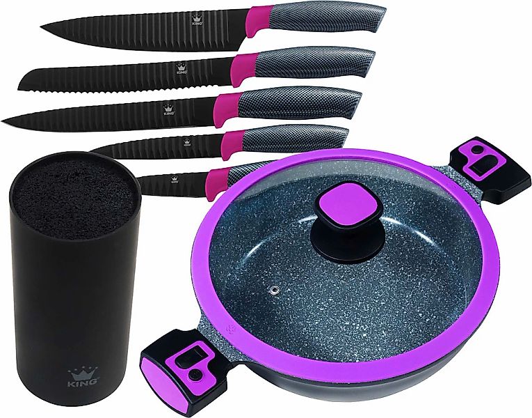 KING Servierpfanne "Click-Grip" Aluminiumguss Set, 7 Stk. tlg. ink. 6-teili günstig online kaufen