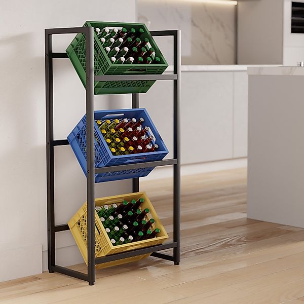 TroniTechnik Regal Getränkekistenregal Stahl schwarz 55x32x112 günstig online kaufen