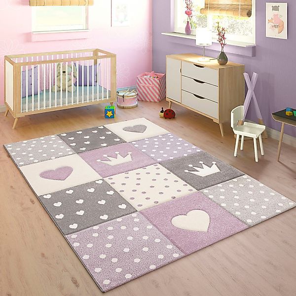 Paco Home Kinderteppich "Cosmo 339" rechteckig 16 mm Höhe Kurzflor, Pastell günstig online kaufen