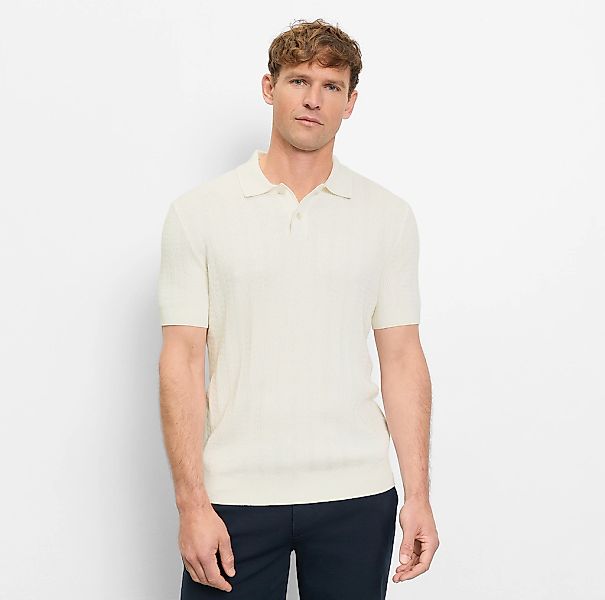 OLYMP Kurzarmshirt mit Flecht-Muster und Polokragen, Strick günstig online kaufen