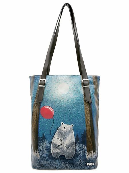 DOGO Umhängetasche "Damen Tall Bag Bear with a Balloon Vegan Damen Handtasc günstig online kaufen