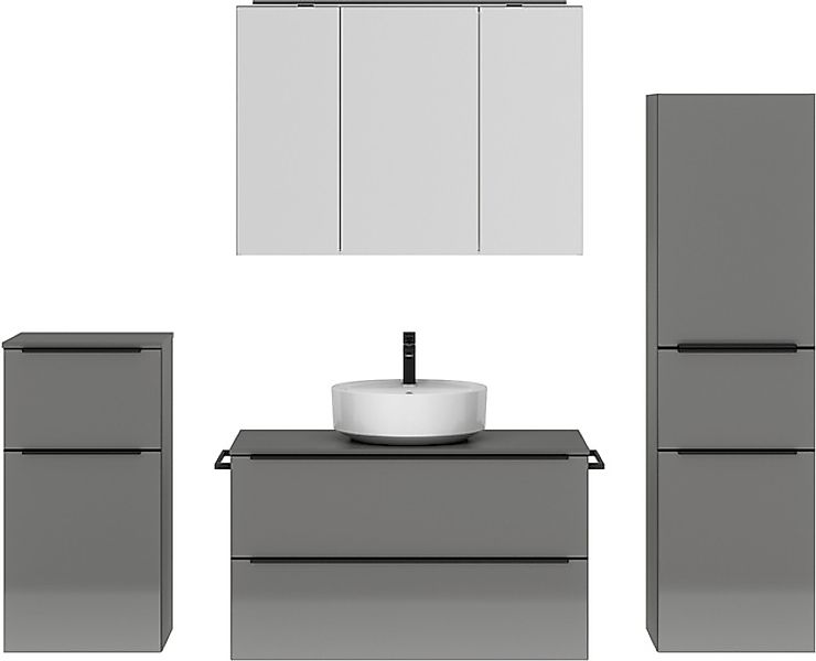 nobilia® Badmöbel-Set »Alvene«, (4 St., vormontiert, mit Soft-Close), inkl. günstig online kaufen
