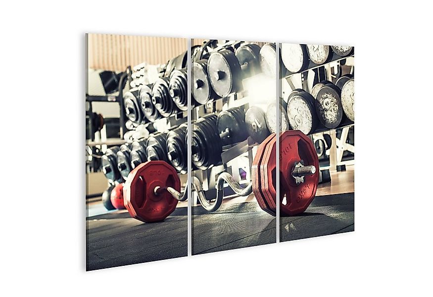 islandburner Leinwandbild Bild auf Leinwand Fitnessstudio Kraftraum Close U günstig online kaufen