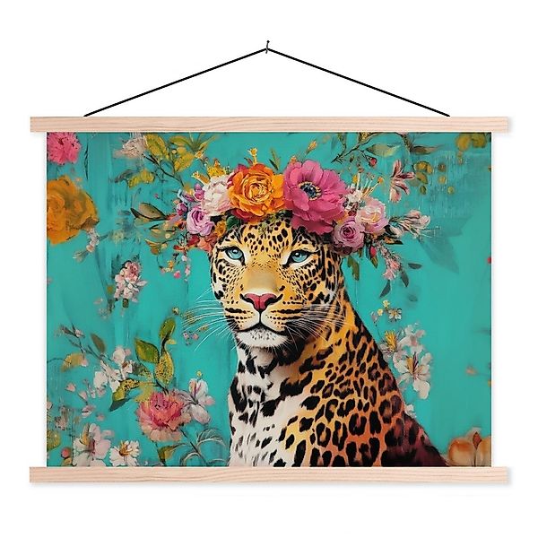 MuchoWow Poster Leopard - Blumen - günstig online kaufen