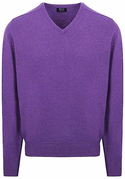 William Lockie V-Ausschnitt Lammwolle Violett - Größe M günstig online kaufen