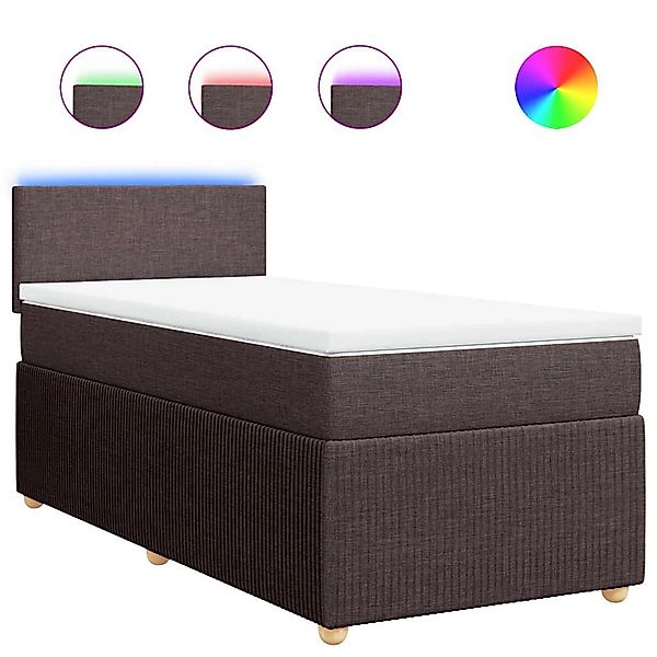 vidaXL Boxspringbett mit Matratze Dunkelbraun 90x190 cm Stoff 3289607 günstig online kaufen